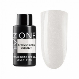 ONE NAIL   База камуфлирующая эластичная c шиммером  (легкие в снятии)  Base  SHIMMER   COCONUT  (бутылка)   30мл