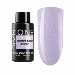 ONE NAIL   База камуфлирующая эластичная c шиммером  (легкие в снятии)  Base  SHIMMER   CREAM  (бутылка)   30мл