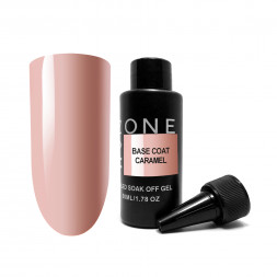 ONE NAIL   База камуфлирующая эластичная  (легкие в снятии)  Base   CARAMEL  (бутылка)   50мл