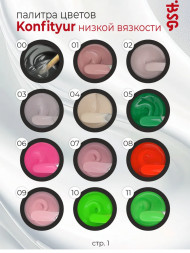 BSG Гель для моделирования жидкий НИЗКАЯ ВЯЗКОСТЬ KONFITYUR #00 Прозрачный 13г (шайба)