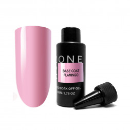 ONE NAIL   База камуфлирующая эластичная  (легкие в снятии)  Base   FLAMINGO  (бутылка)   50мл