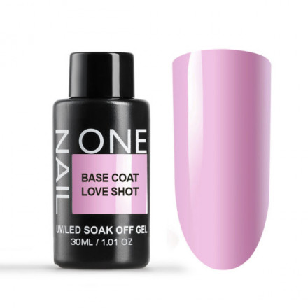 ONE NAIL   База камуфлирующая эластичная  (легкие в снятии)  Base   LOVE SHOT  (бутылка)   30мл