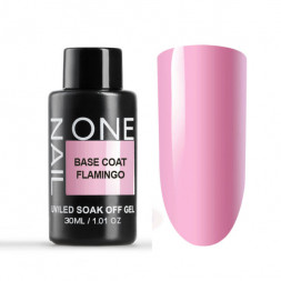 ONE NAIL   База камуфлирующая эластичная  (легкие в снятии)  Base   FLAMINGO  (бутылка)   30мл