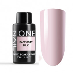 ONE NAIL   База камуфлирующая эластичная  (легкие в снятии)  Base   MILK  (бутылка)    30мл