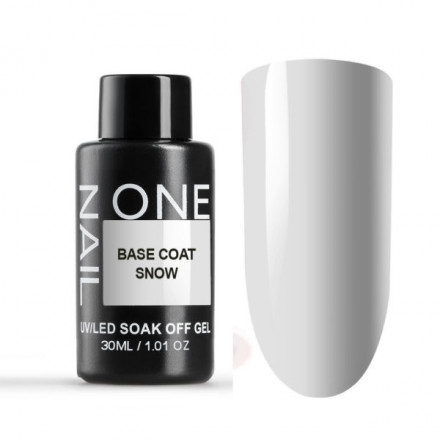 ONE NAIL   База камуфлирующая эластичная  (легкие в снятии)  Base   SNOW  (бутылка)   30мл